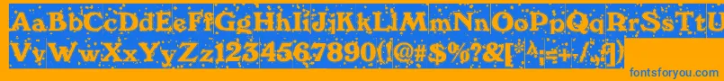 WinternightDb Font – Blue Fonts on Orange Background
