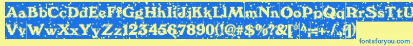 WinternightDb Font – Blue Fonts on Yellow Background