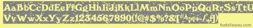 Fonte WinternightDb – fontes cinzas em um fundo amarelo