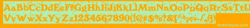 WinternightDb Font – Green Fonts on Orange Background