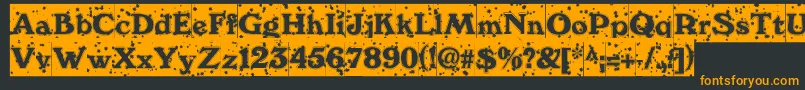 フォントWinternightDb – 黒い背景にオレンジの文字