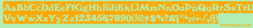 WinternightDb Font – Orange Fonts on Green Background