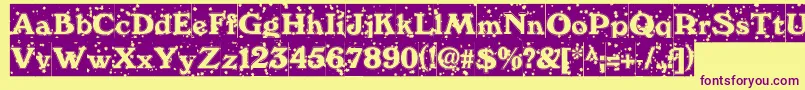 WinternightDb Font – Purple Fonts on Yellow Background