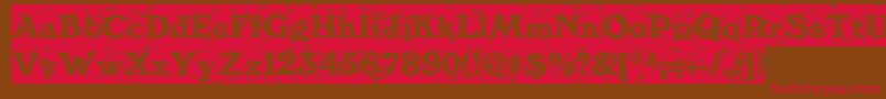 WinternightDb-fontti – punaiset fontit ruskealla taustalla