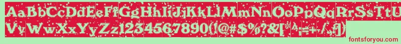 WinternightDb Font – Red Fonts on Green Background