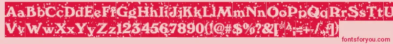 フォントWinternightDb – ピンクの背景に赤い文字