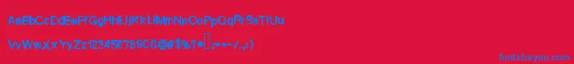 Myday Font – Blue Fonts on Red Background