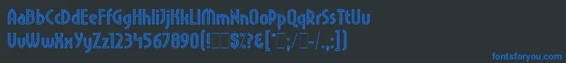 Шрифт PritchardLineOutLetPlain.1.0 – синие шрифты на чёрном фоне