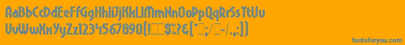 PritchardLineOutLetPlain.1.0-Schriftart – Blaue Schriften auf orangefarbenem Hintergrund