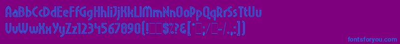 Fonte PritchardLineOutLetPlain.1.0 – fontes azuis em um fundo violeta
