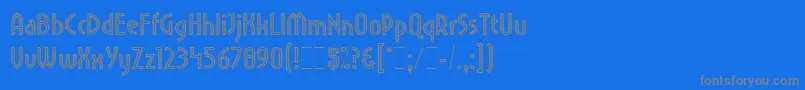 フォントPritchardLineOutLetPlain.1.0 – 青い背景に灰色の文字