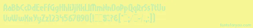Czcionka PritchardLineOutLetPlain.1.0 – zielone czcionki na żółtym tle