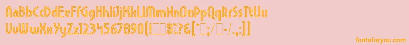PritchardLineOutLetPlain.1.0 Font – Orange Fonts on Pink Background