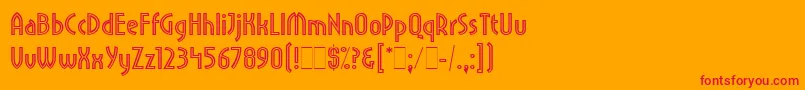 Шрифт PritchardLineOutLetPlain.1.0 – красные шрифты на оранжевом фоне