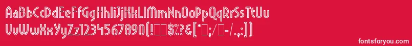 PritchardLineOutLetPlain.1.0 Font – White Fonts on Red Background
