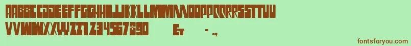 SsgrogyCondensedbold-Schriftart – Braune Schriften auf grünem Hintergrund