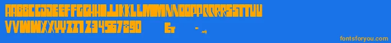 Weitere Informationen zur SsgrogyCondensedbold-Schriftart SsgrogyCondensedbold-Schriftart – Orangefarbene Schriften auf blauem Hintergrund