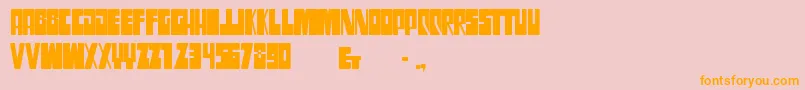 フォントSsgrogyCondensedbold – オレンジの文字がピンクの背景にあります。