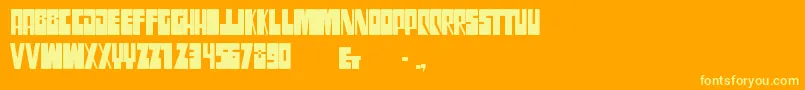 Weitere Informationen zur SsgrogyCondensedbold-Schriftart SsgrogyCondensedbold-Schriftart – Gelbe Schriften auf orangefarbenem Hintergrund