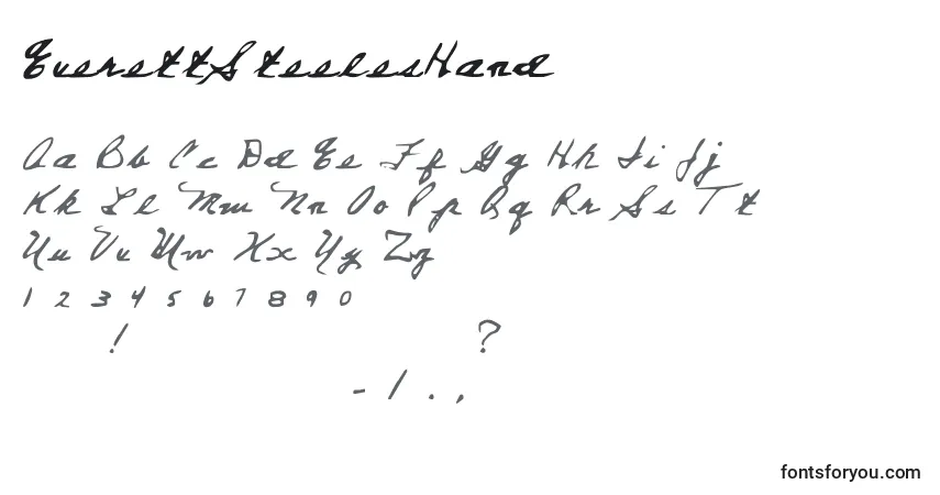 Schriftart EverettSteelesHand – Alphabet, Zahlen, spezielle Symbole