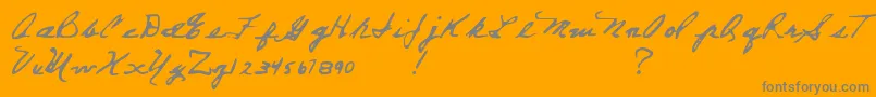 EverettSteelesHand-Schriftart – Graue Schriften auf orangefarbenem Hintergrund