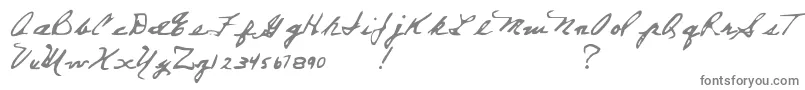 EverettSteelesHand-fontti – harmaat kirjasimet valkoisella taustalla