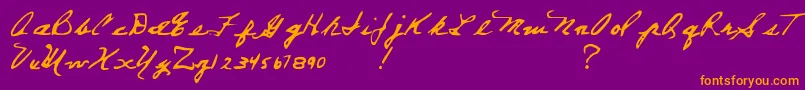 EverettSteelesHand Font – Orange Fonts on Purple Background