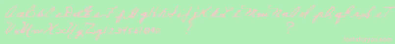 Шрифт EverettSteelesHand – розовые шрифты на зелёном фоне