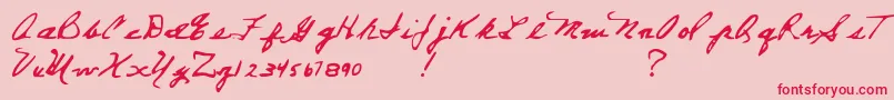 EverettSteelesHand Font – Red Fonts on Pink Background