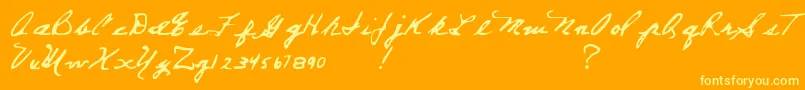 EverettSteelesHand Font – Yellow Fonts on Orange Background