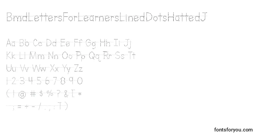 BmdLettersForLearnersLinedDotsHattedJ Font – alphabet, numbers, special characters