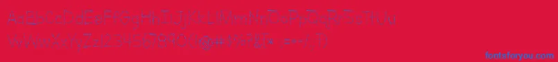 BmdLettersForLearnersLinedDotsHattedJ Font – Blue Fonts on Red Background