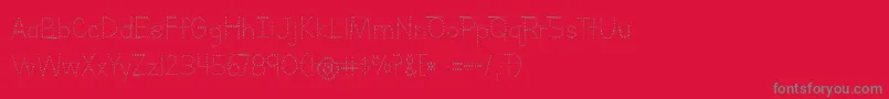 BmdLettersForLearnersLinedDotsHattedJ-Schriftart – Graue Schriften auf rotem Hintergrund
