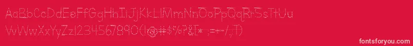 BmdLettersForLearnersLinedDotsHattedJ-fontti – vaaleanpunaiset fontit punaisella taustalla