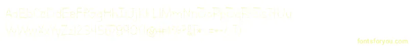 BmdLettersForLearnersLinedDotsHattedJ-Schriftart – Gelbe Schriften auf weißem Hintergrund