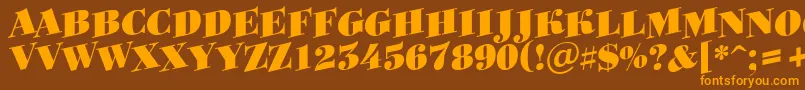 Bodoniortotitulspup Font – Orange Fonts on Brown Background