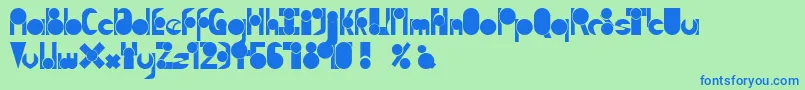 TmMoveAsideNormal Font – Blue Fonts on Green Background