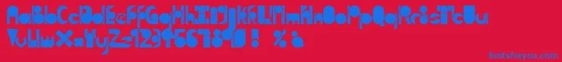 フォントTmMoveAsideNormal – 赤い背景に青い文字