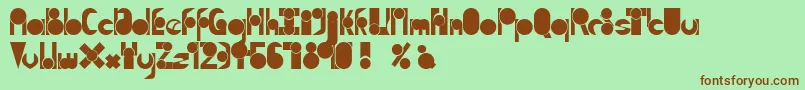 TmMoveAsideNormal-fontti – ruskeat fontit vihreällä taustalla