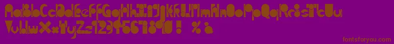 TmMoveAsideNormal-fontti – ruskeat fontit violetilla taustalla