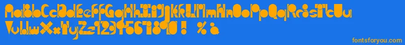 TmMoveAsideNormal Font – Orange Fonts on Blue Background