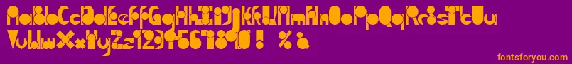 TmMoveAsideNormal Font – Orange Fonts on Purple Background