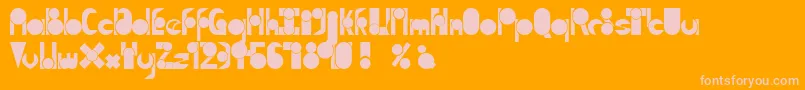 TmMoveAsideNormal-fontti – vaaleanpunaiset fontit oranssilla taustalla