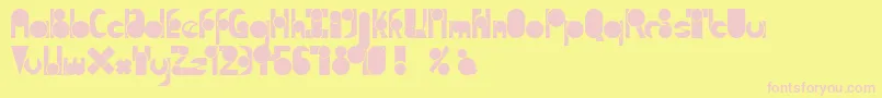 TmMoveAsideNormal Font – Pink Fonts on Yellow Background