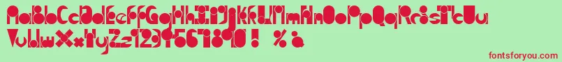 TmMoveAsideNormal Font – Red Fonts on Green Background