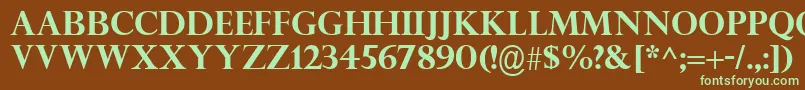 フォントPerpetuaTitlingMtРџРѕР»СѓР¶РёСЂРЅС‹Р№ – 緑色の文字が茶色の背景にあります。