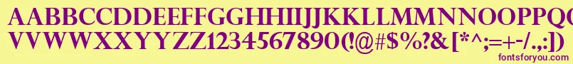 PerpetuaTitlingMtРџРѕР»СѓР¶РёСЂРЅС‹Р№ Font – Purple Fonts on Yellow Background