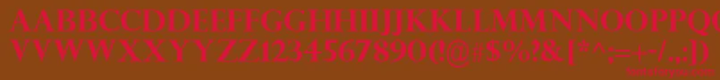 PerpetuaTitlingMtРџРѕР»СѓР¶РёСЂРЅС‹Р№-Schriftart – Rote Schriften auf braunem Hintergrund