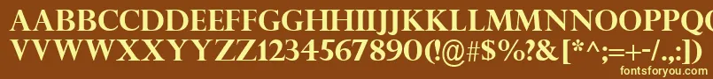 PerpetuaTitlingMtРџРѕР»СѓР¶РёСЂРЅС‹Р№ Font – Yellow Fonts on Brown Background