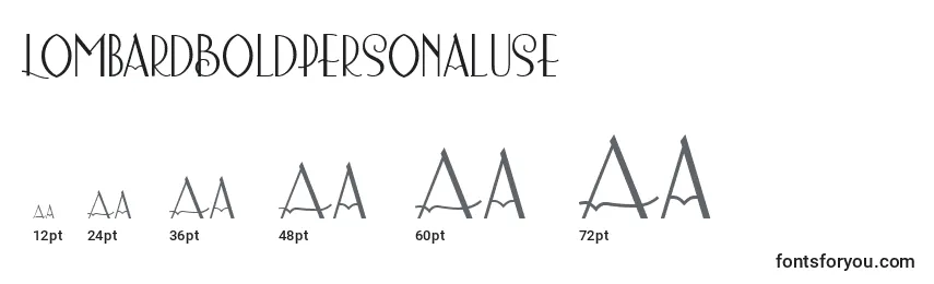 LombardBoldpersonaluse font sizes